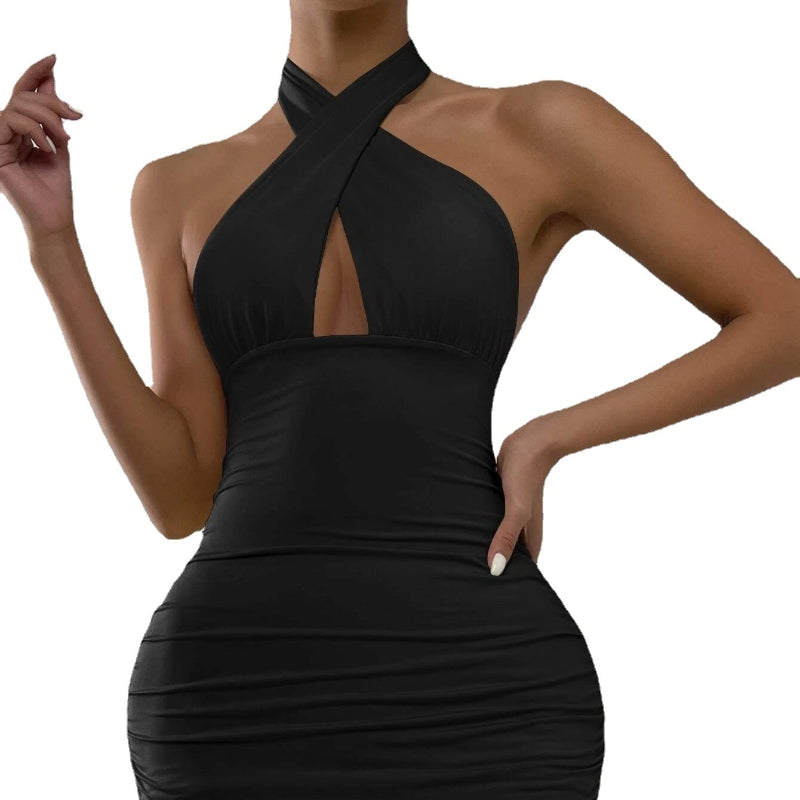 Vestido de Cuello Halter Sin Espalda Sexy para Mujer para Fiestas