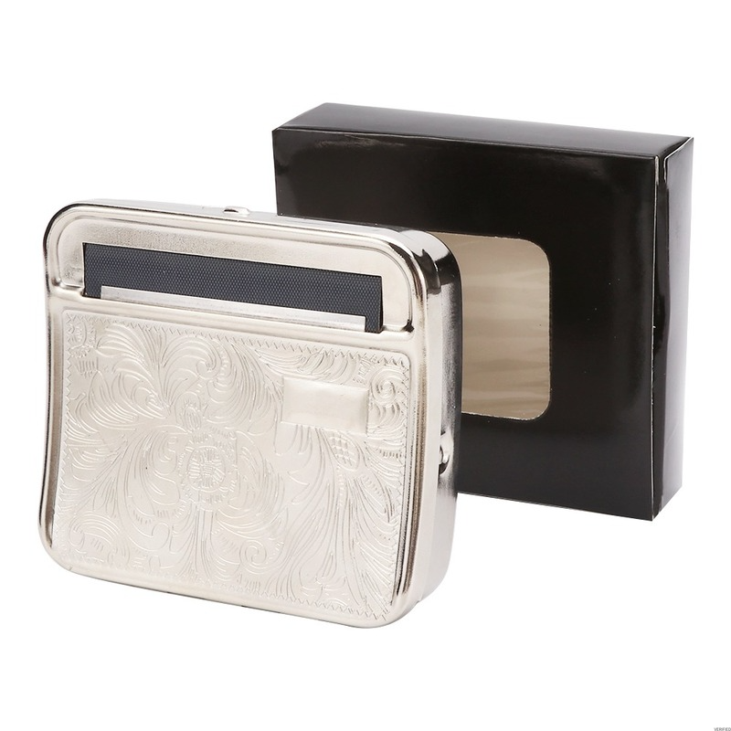 Metal Tobacco Roller and Cigarette Case for Men