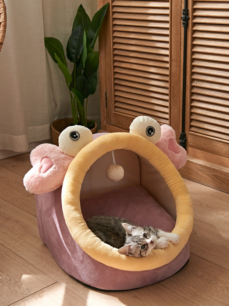 Cama Casa Universal para Gatos de Cuatro Estaciones - Extraíble y Lavable