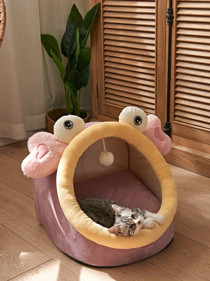 Cama Casa Universal para Gatos de Cuatro Estaciones - Extraíble y Lavable