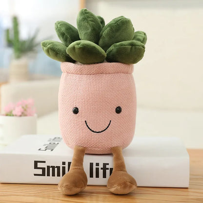 Decoración de planta de felpa de tulipán sonriente