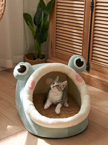Cama Casa Universal para Gatos de Cuatro Estaciones - Extraíble y Lavable