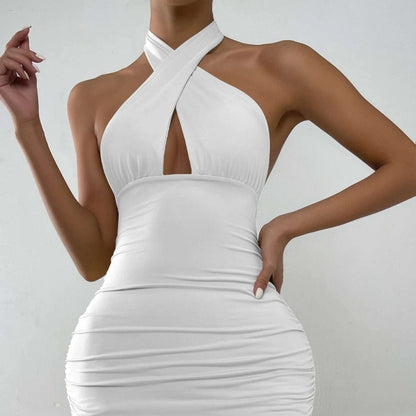 Vestido de Cuello Halter Sin Espalda Sexy para Mujer para Fiestas
