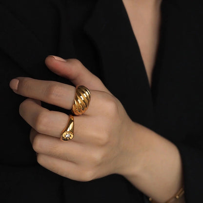 Anillo acanalado de superficie ancha de acero inoxidable que no se decolora