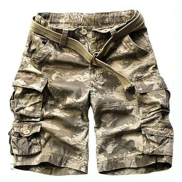 Pantalones Cortos de Trabajo Casual para Hombre con Múltiples Bolsillos