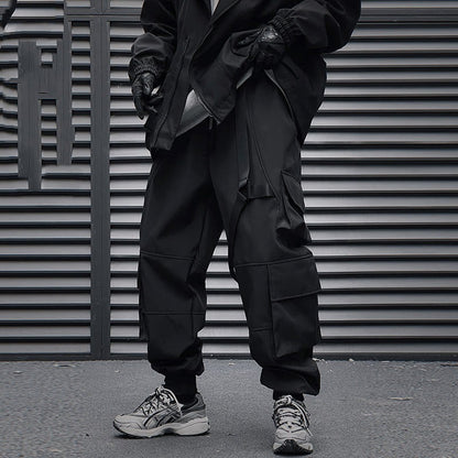 Pantalones Casuales de Hombre con Diseño de Ropa de Trabajo Multibolsillos