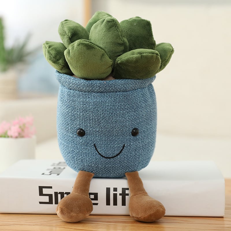 Decoración de planta de felpa de tulipán sonriente