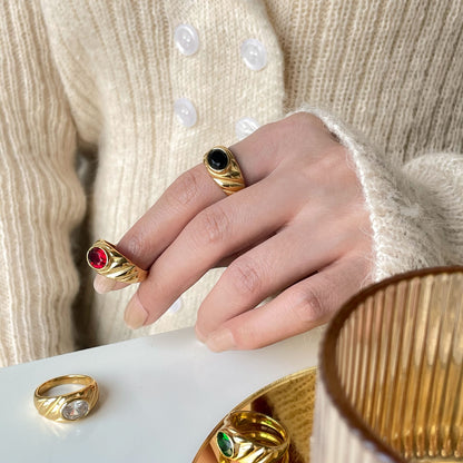 Anillo de circón de color de moda para mujer ENVIO GRATIS