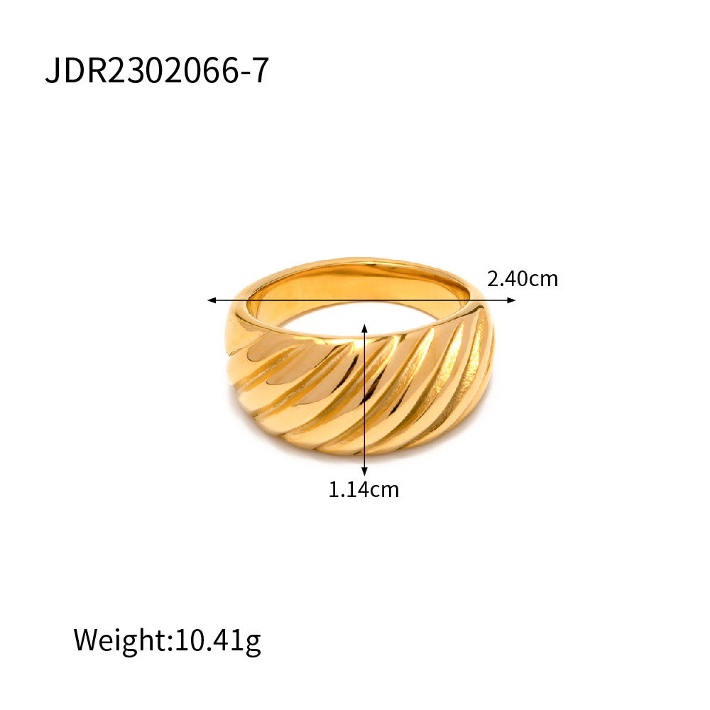 Anillo acanalado de superficie ancha de acero inoxidable que no se decolora