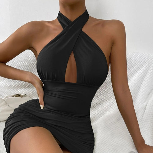 Vestido de Cuello Halter Sin Espalda Sexy para Mujer para Fiestas