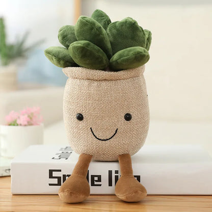 Decoración de planta de felpa de tulipán sonriente