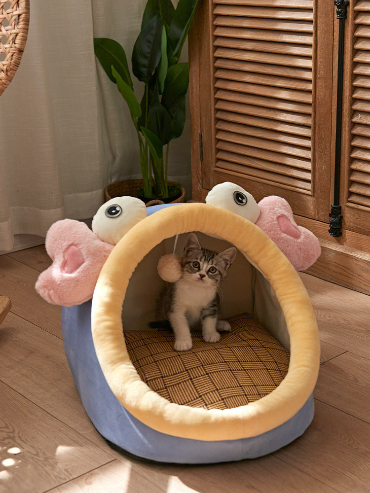 Cama Casa Universal para Gatos de Cuatro Estaciones - Extraíble y Lavable