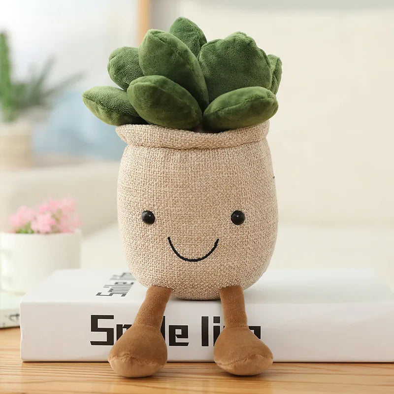 Decoración de planta de felpa de tulipán sonriente